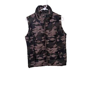 New York & Company Womens Camouflage Puffer Vest Medium